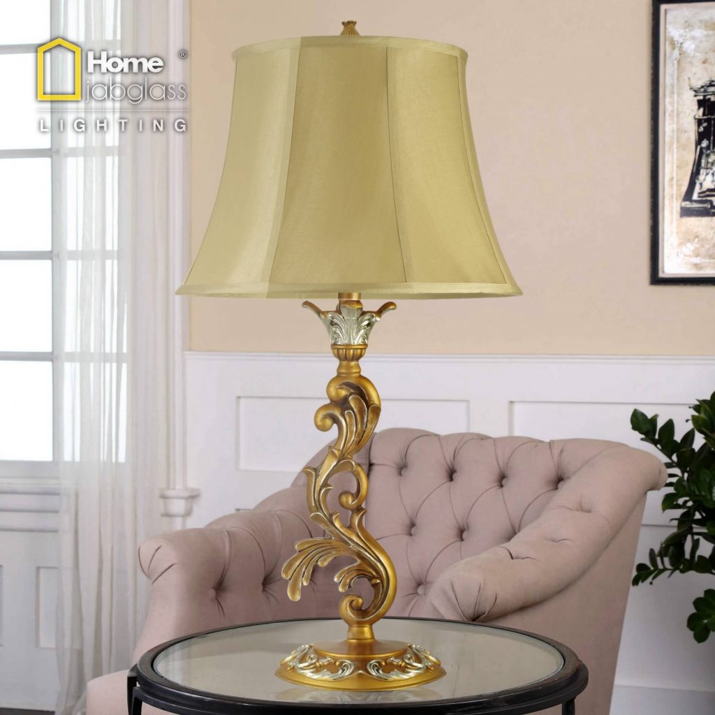 Lampa stołowa Salerno ze szklaną podstawą