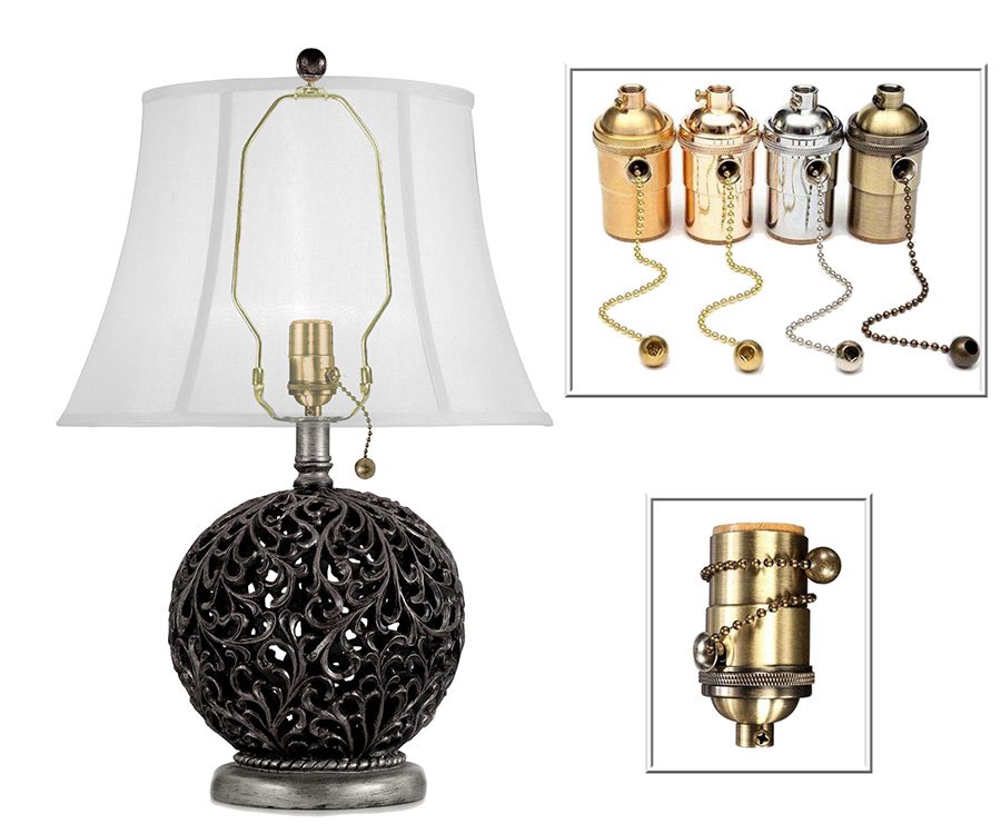 Ozdobne wyłączniki łańcuszkowe do lamp w różnych kolorach
